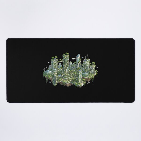 Item preview, Solarpunk City Vertical Garden Art designed and sold by HoruxDesign.