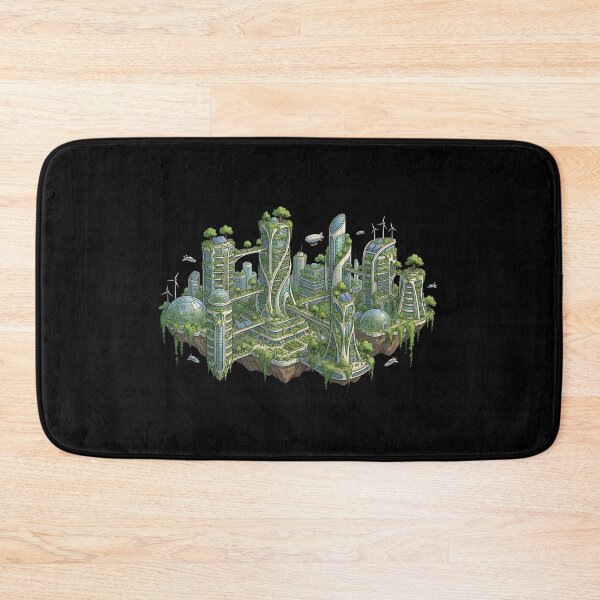 Item preview, Solarpunk City Vertical Garden Art designed and sold by HoruxDesign.