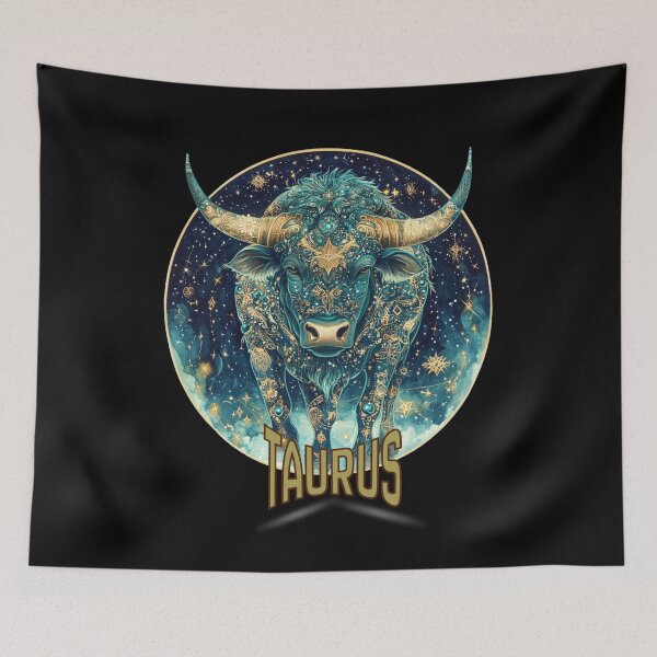 Item preview, Golden Taurus Zodiac Illustration designed and sold by Szpaku desart .
