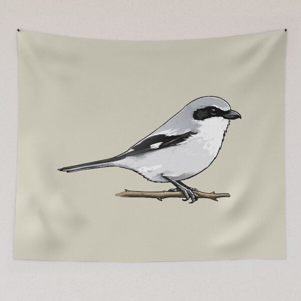 Item preview, Loggerhead Shrike Bird Illustration | Minimal Wildlife Art designed and sold by donwillisjrart.