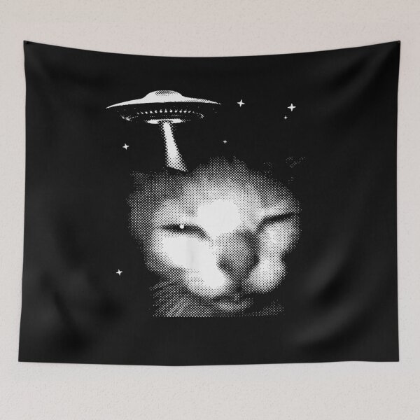Item preview, Cat Selfie With Alien UFO Funny designed and sold by BASKF.