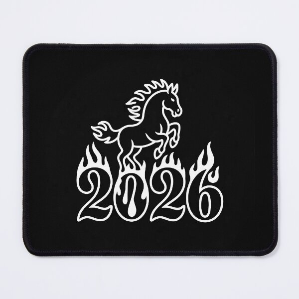Item preview, Flame Horse 2026 Symbol – Blackwork Illustration designed and sold by NaturEdeN.