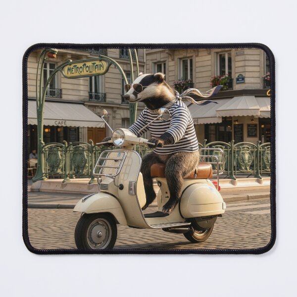 Item preview, Badger on A Scooter in Paris designed and sold by Tridentulus.