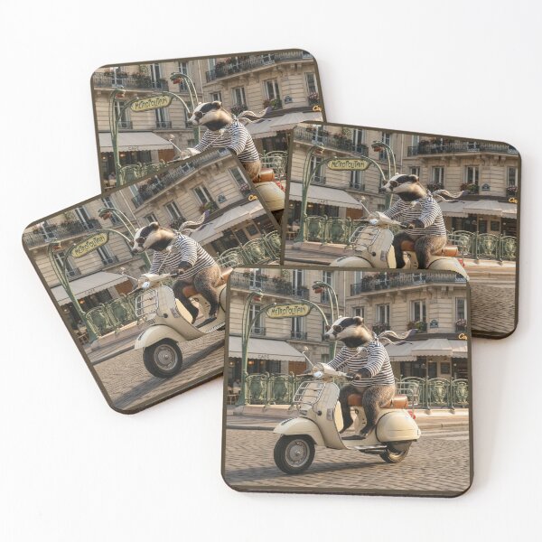 Item preview, Badger on A Scooter in Paris designed and sold by Tridentulus.