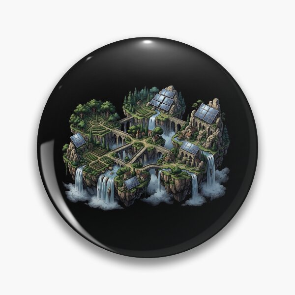 Item preview, Floating Solarpunk Island Art designed and sold by HoruxDesign.
