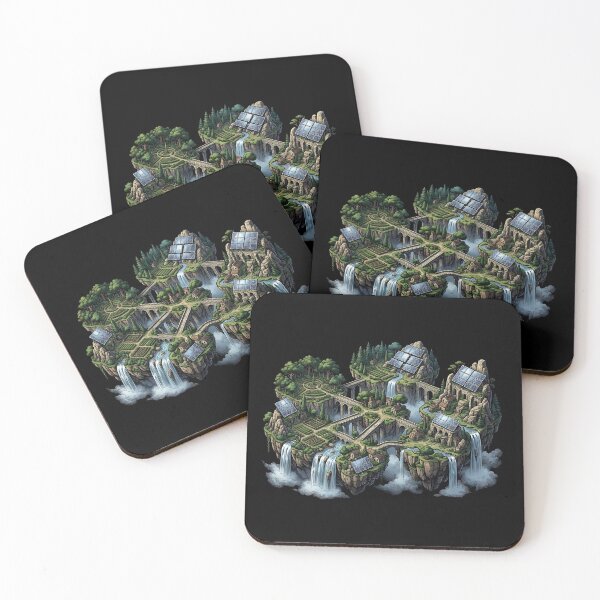 Item preview, Floating Solarpunk Island Art designed and sold by HoruxDesign.