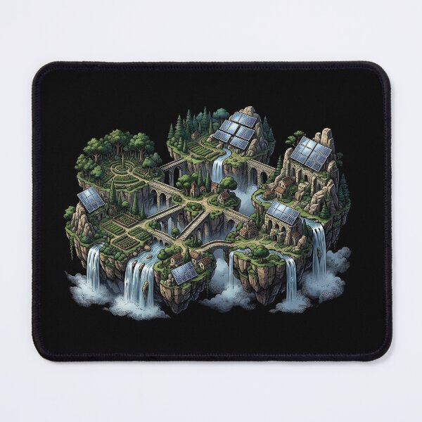 Item preview, Floating Solarpunk Island Art designed and sold by HoruxDesign.