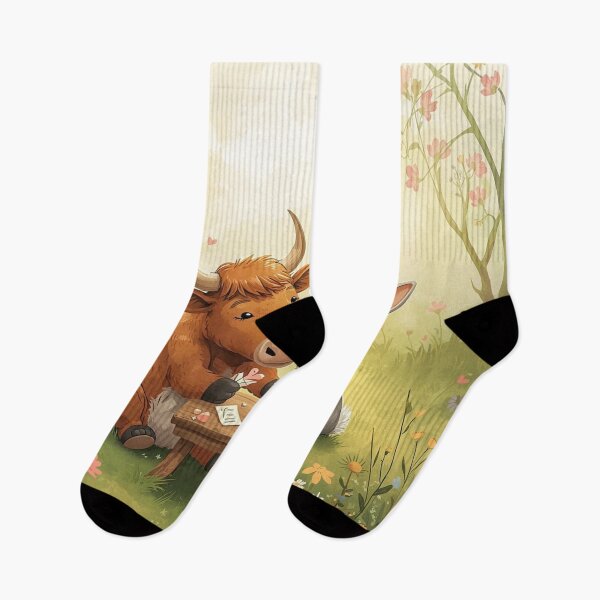 Item preview, Valentine’s Early Spring Ox & Rabbit • Soft Meadow Love Art designed and sold by WildlifeWhimsy.