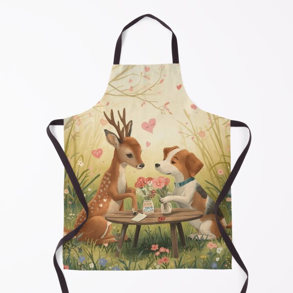 Item preview, Valentine’s Early Spring Deer & Dog • Soft Meadow Love Art designed and sold by WildlifeWhimsy.