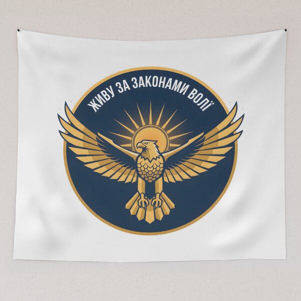 Item preview, Golden Eagle Badge with Ukrainian Inscription designed and sold by homydesign.