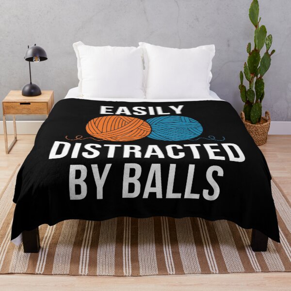 Item preview, Easily Distracted By Balls Funny Crocheter Kniting Lover designed and sold by elihletoriong.