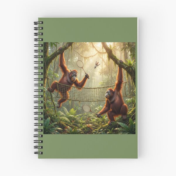 Item preview, Orangutans Play Badminton in the Sumatran Rainforest designed and sold by Tridentulus.