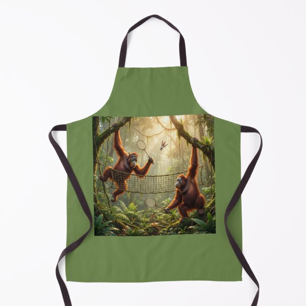 Item preview, Orangutans Play Badminton in the Sumatran Rainforest designed and sold by Tridentulus.
