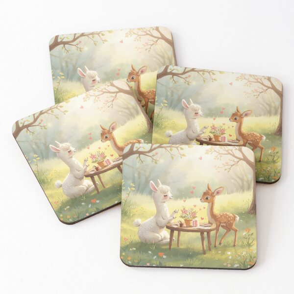 Item preview, Valentine’s Early Spring Llama & Deer • Soft Meadow Love Art designed and sold by WildlifeWhimsy.