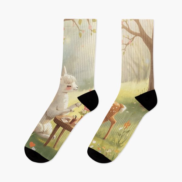 Item preview, Valentine’s Early Spring Llama & Deer • Soft Meadow Love Art designed and sold by WildlifeWhimsy.