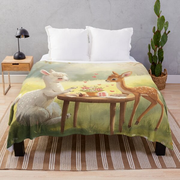 Item preview, Valentine’s Early Spring Llama & Deer • Soft Meadow Love Art designed and sold by WildlifeWhimsy.