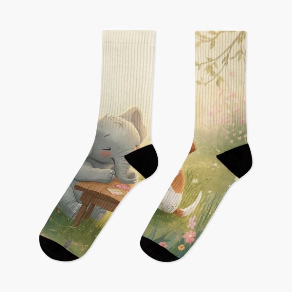 Item preview, Valentine’s Early Spring Elephant & Dog • Gentle Garden Love Art designed and sold by WildlifeWhimsy.