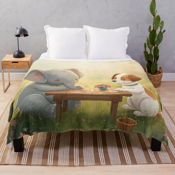 Item preview, Valentine’s Early Spring Elephant & Dog • Gentle Garden Love Art designed and sold by WildlifeWhimsy.