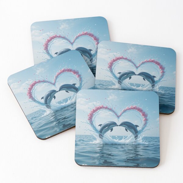Item preview, Dolphins Valentine Tropical Love Heart Ocean  designed and sold by Angelsartsandpattern.