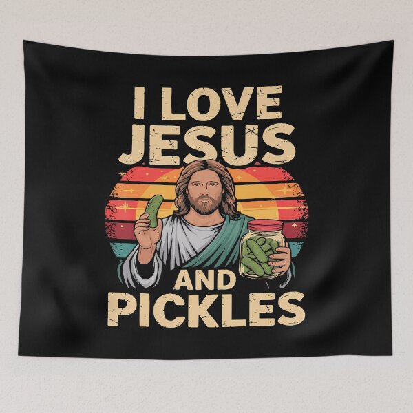 Item preview, I Love Jesus And Pickles Cucumber Jesus Pickles designed and sold by elihletoriong.