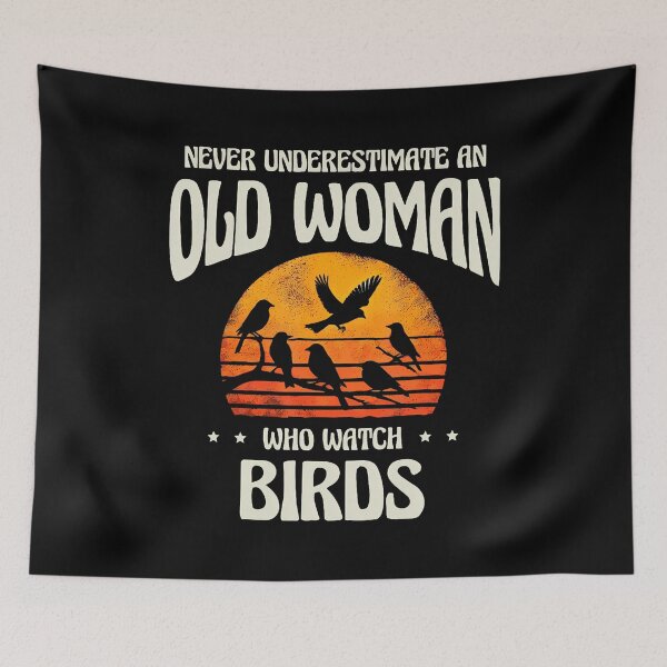Item preview, Never Underestimate An Old Woman Bird Watching Birding designed and sold by elihletoriong.