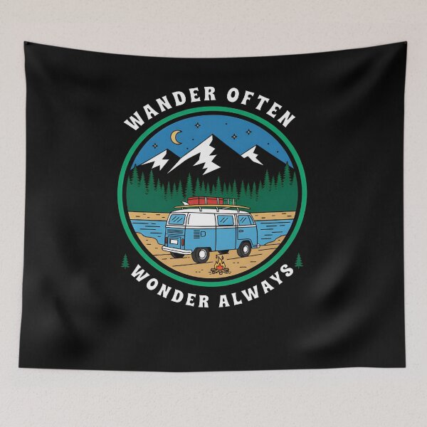 Item preview,  Wander Often Wonder Always – Travel Wanderlust Adventure Quote Design designed and sold by Axivra.