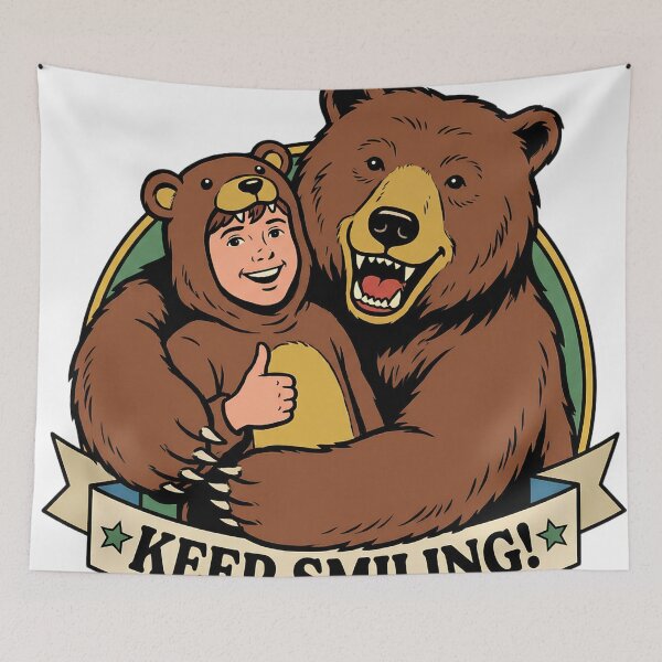 Item preview, Keep Smiling - Boy & Bear (Cute Bear, Bad Intentions) designed and sold by FlowGrafik.
