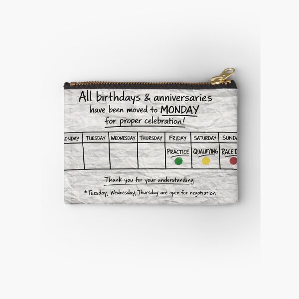 Item preview, Race Weekend Calendar – All Birthdays Moved to Monday | Motorsport Humor for F1 & MotoGP Fans designed and sold by Fan Art Station .