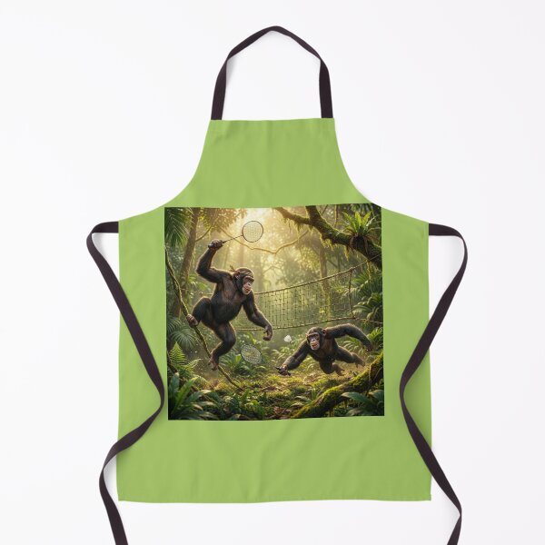 Item preview, Chimpanzees Playing Badminton designed and sold by Tridentulus.