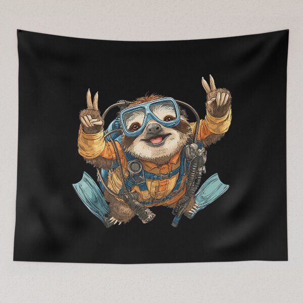 Item preview, Funny Sloth In Scuba Diving Gear designed and sold by pfanodlnazb.