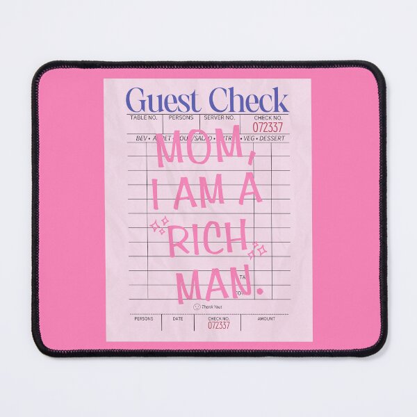 Item preview, Retro Guest Check Mom I Am A Rich Man designed and sold by SaltedBeachPaperie.