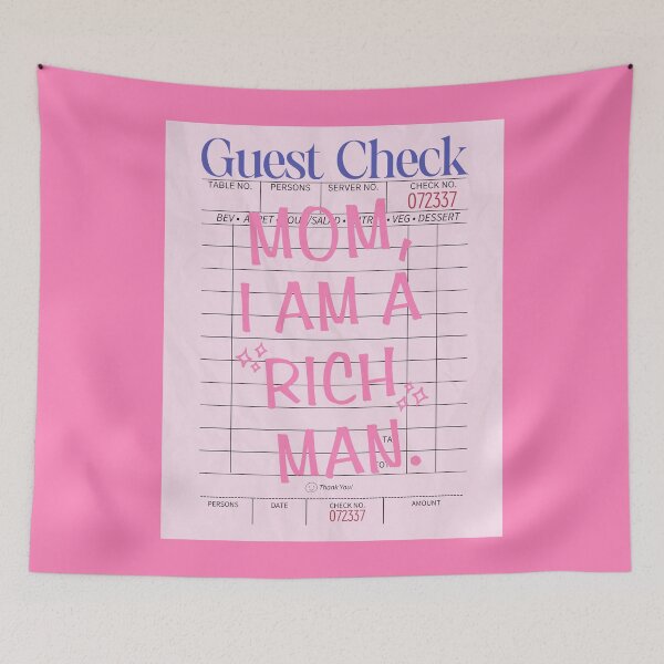 Item preview, Retro Guest Check Mom I Am A Rich Man designed and sold by SaltedBeachPaperie.