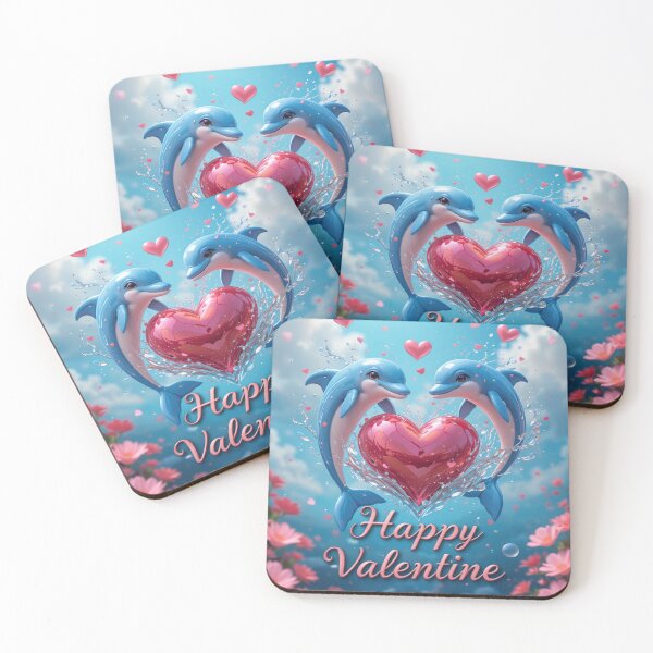 Item preview, Dolphin Rose Valentine Romantic Ocean Love  designed and sold by Angelsartsandpattern.