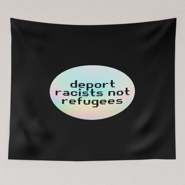 Item preview, deport racists not refugees_holographic designed and sold by quinnhopp.