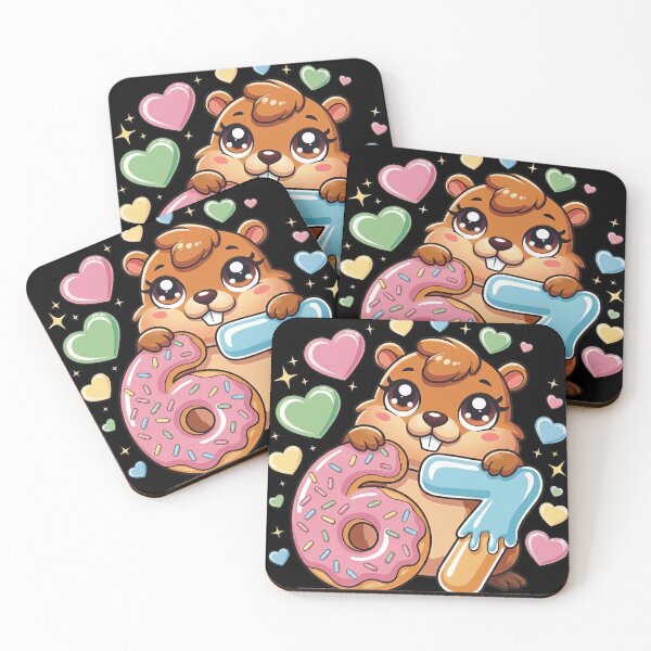 Item preview, Cute Donut Beaver 67 Six Seven Birthday T-Shirt designed and sold by LashondaGreen89.