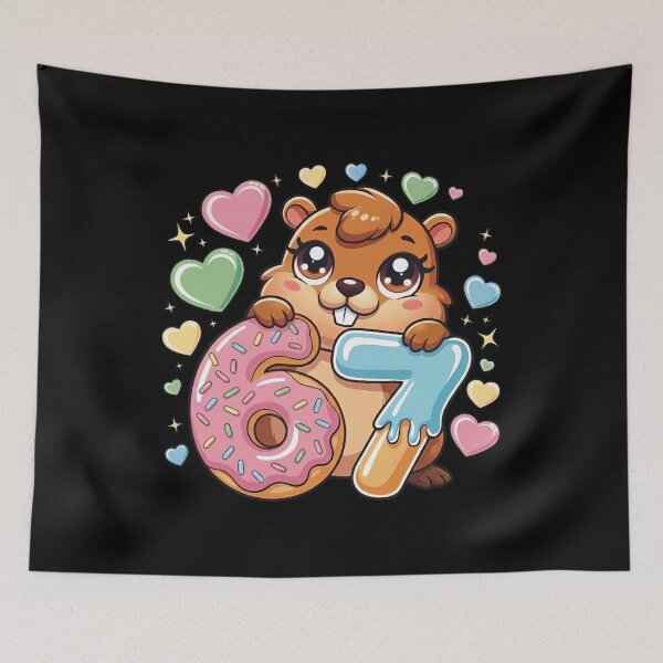 Item preview, Cute Donut Beaver 67 Six Seven Birthday T-Shirt designed and sold by LashondaGreen89.