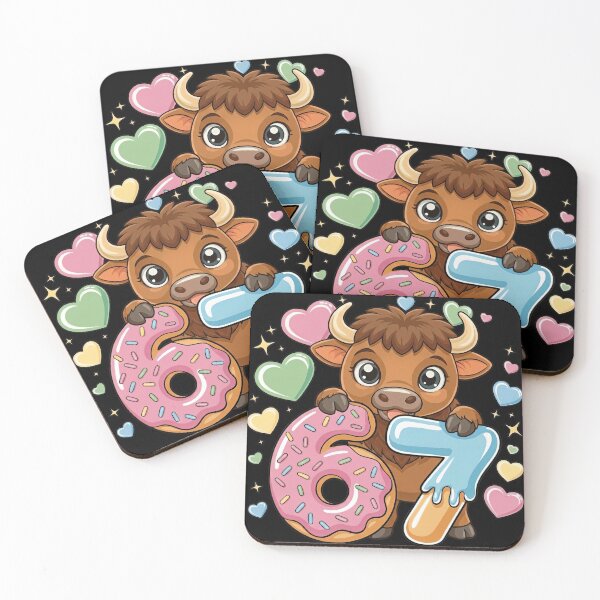 Item preview, Cute Bison Holding Donut 67 Six Seven Numbers designed and sold by LashondaGreen89.