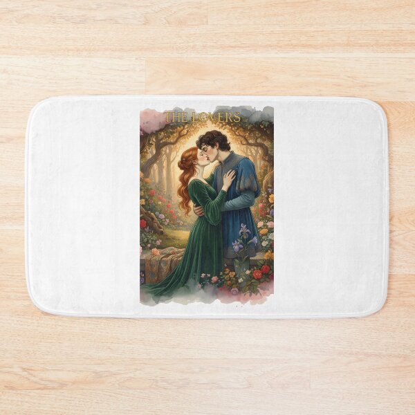 Item preview, The Lovers Tarot Art Print | Romantic Renaissance Wall Art | Dark Academia Fairy Tale Decor | Medieval Couple designed and sold by apixelwall.