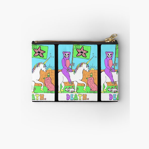 Item preview, Death Tarot Card Unicorn Alien Opossum Rainbow Illustration Art designed and sold by Intergalactic Unicorn: Art by Anna Schmidt.