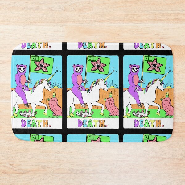 Item preview, Death Tarot Card Unicorn Alien Opossum Rainbow Illustration Art designed and sold by Intergalactic Unicorn: Art by Anna Schmidt.