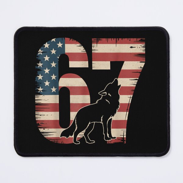 Item preview, Vintage 67 Six Seven American Flag Wolf T-Shirt designed and sold by LashondaGreen89.