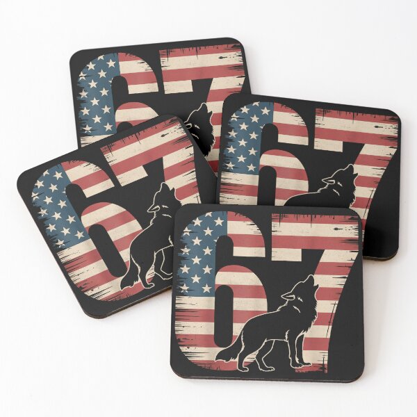 Item preview, Vintage 67 Six Seven American Flag Wolf T-Shirt designed and sold by LashondaGreen89.