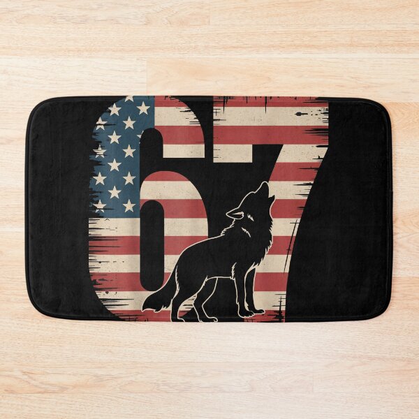 Item preview, Vintage 67 Six Seven American Flag Wolf T-Shirt designed and sold by LashondaGreen89.