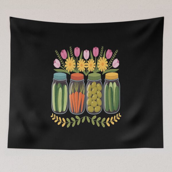 Item preview, Vintage Pickle Jar Canned Wildflower Canning Pickles Season designed and sold by skanderio.
