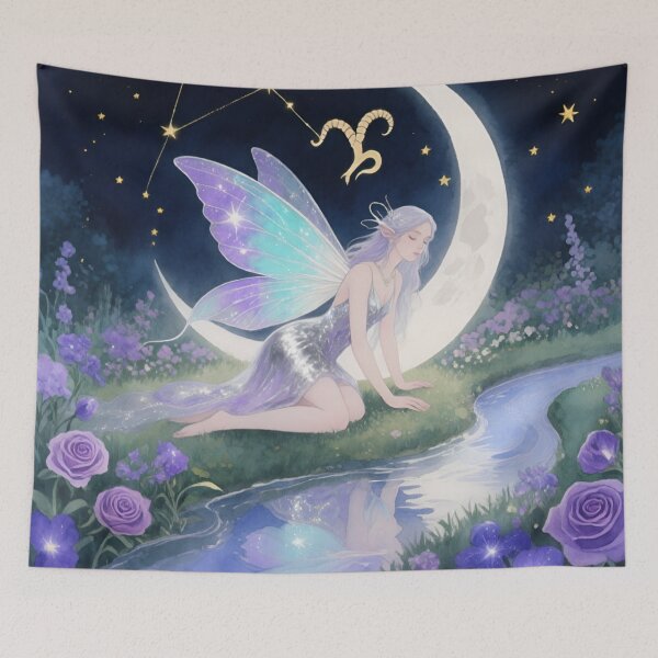 Item preview, Moonlit Capricorn Fairy of Quiet Strength designed and sold by Dream Bloom Gallery.