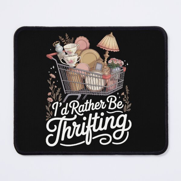 Item preview, I’d Rather Be Thrifting – Vintage Shopping Cart Illustration designed and sold by OskarCreates.