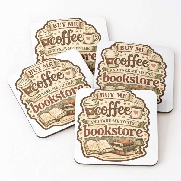 Item preview, Buy Me Coffee and Take Me to the Bookstore designed and sold by The Painted Topaz.