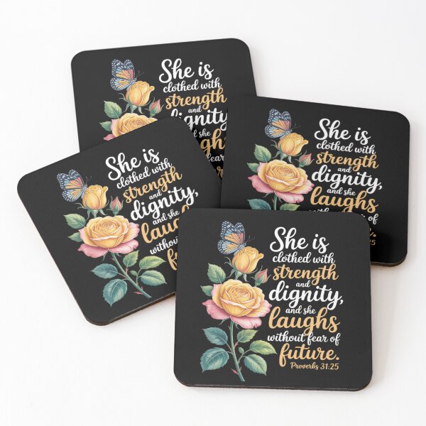 Item preview, Christian Bible Verse Butterfly Rose Flower Proverbs 31 25 designed and sold by duolastgend.