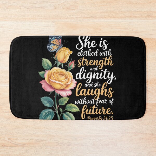 Item preview, Christian Bible Verse Butterfly Rose Flower Proverbs 31 25 designed and sold by duolastgend.