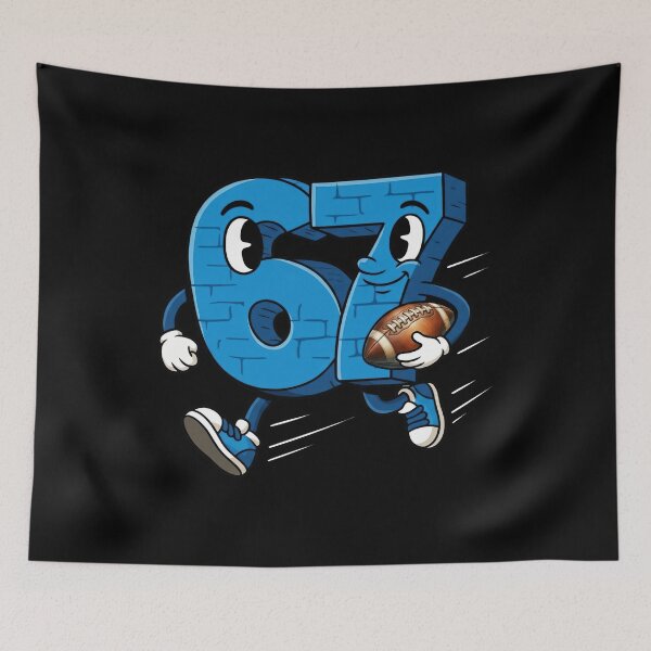 Item preview, Running Football Number 67 Six Seven Cartoon designed and sold by LashondaGreen89.